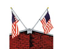 9' Streaming Double Corner Mount Flagpole Set